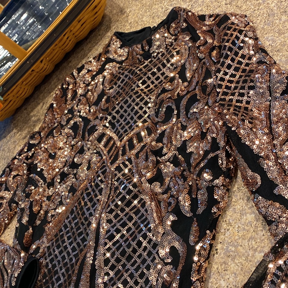 Quiz Sequin Mini Dress Euro 34 GB6 Possibly US Size XS - Picture 5 of 17